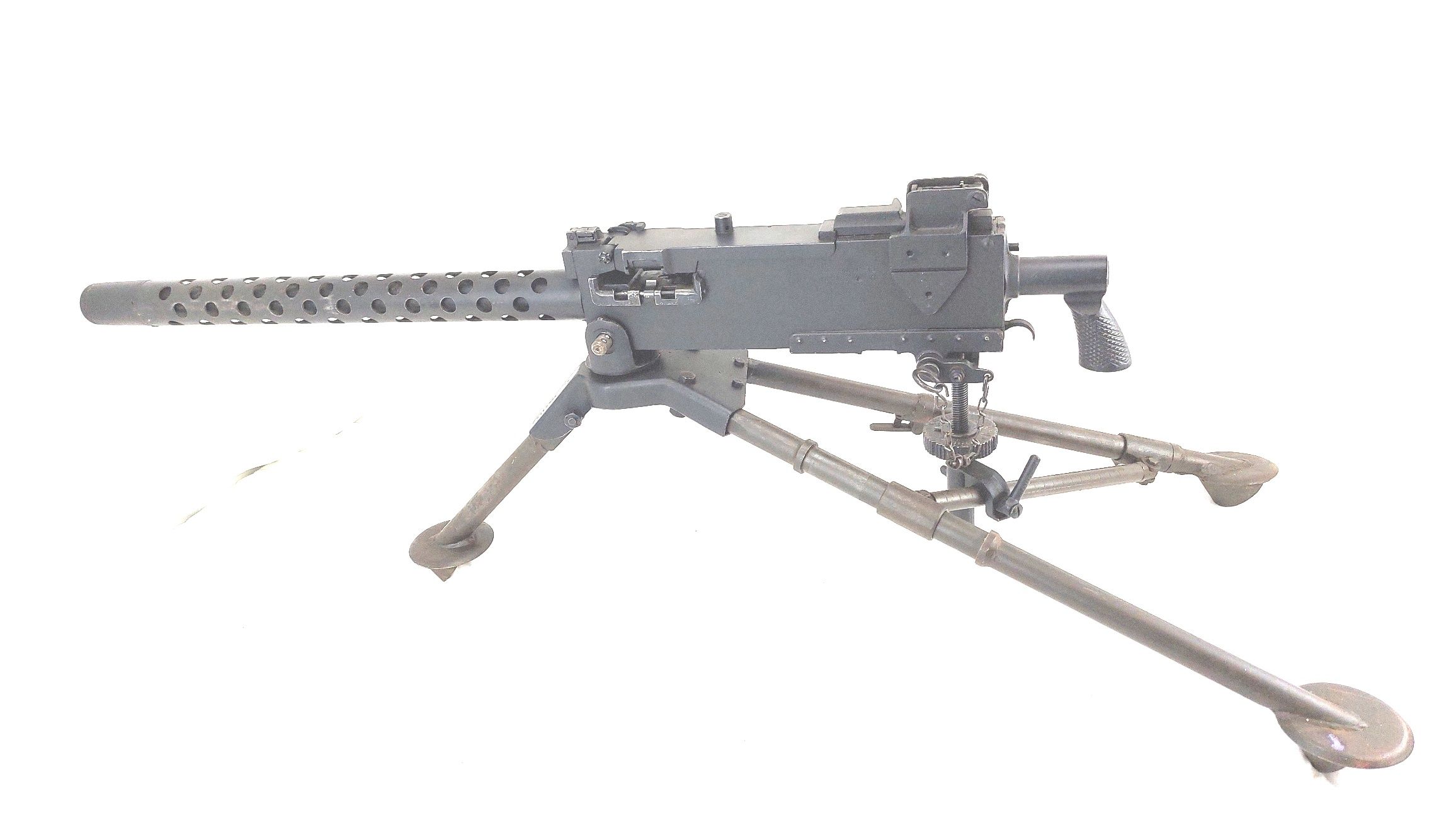 USA, WW2, Browning M1919A4 .30 AN/M2 (Army-Navy) Heavy Machine Gun, Made by Rock Island Arsenal, 7.62 cal Israeli Conversion No.2. Mark A, with Tripod, Ammo Box, Inerts & Original Cover, Old Spec Deactivated - Image 14