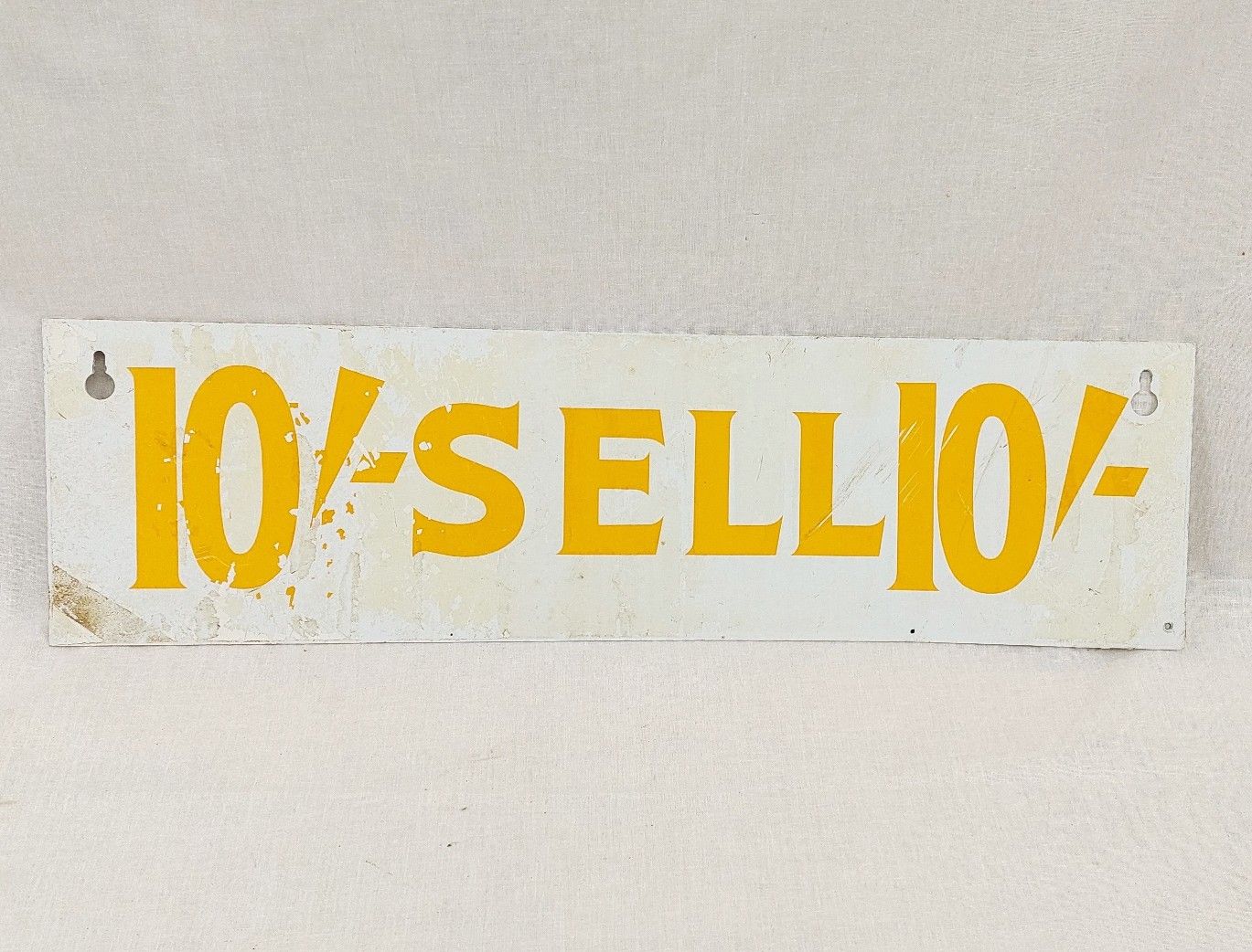 Vintage 1960s Plastic 10 Shillings Shop Sign