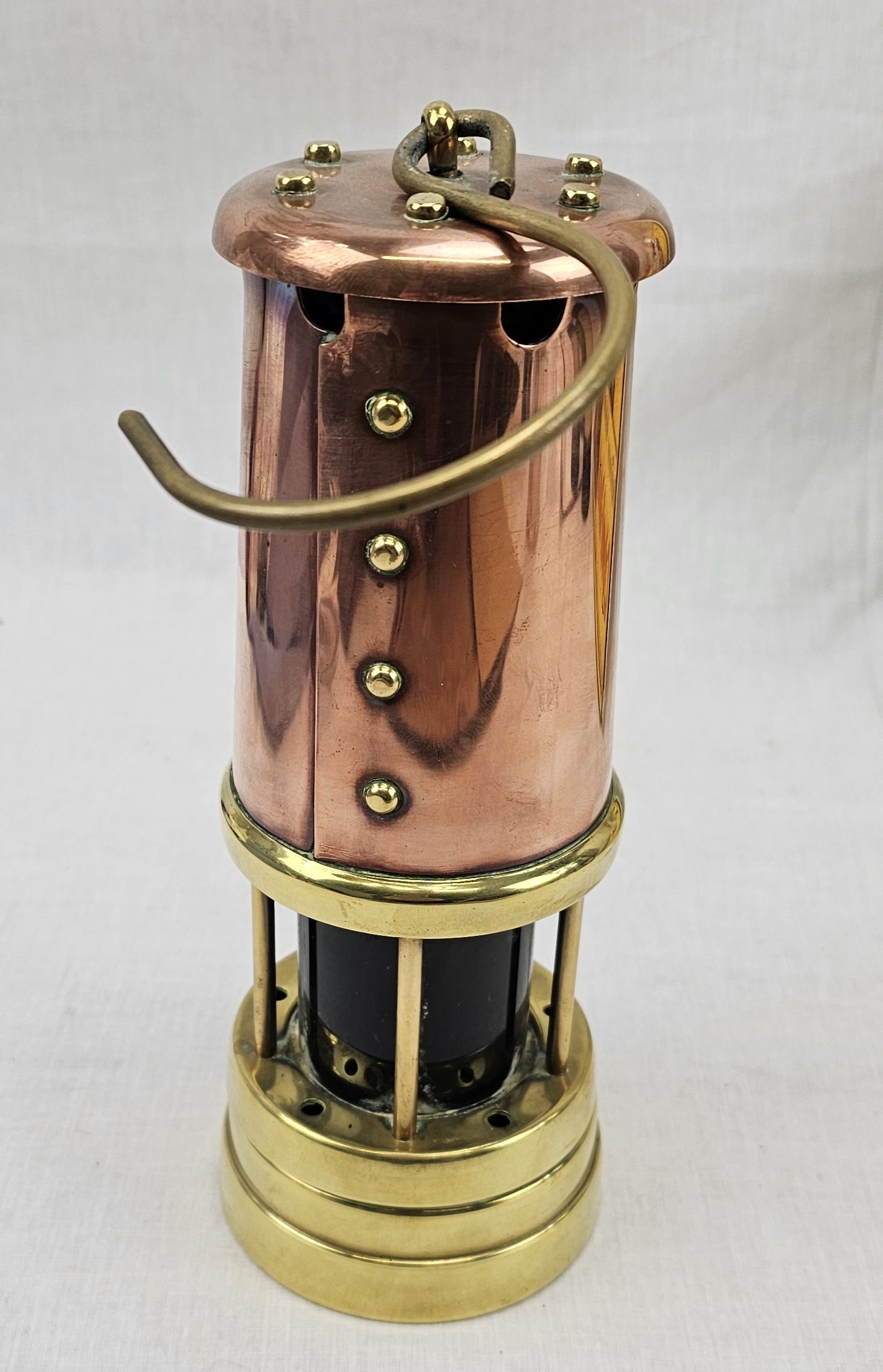 Vintage Brass Miners Lamp by Lamp & Limelight Company Hockley - Image 3