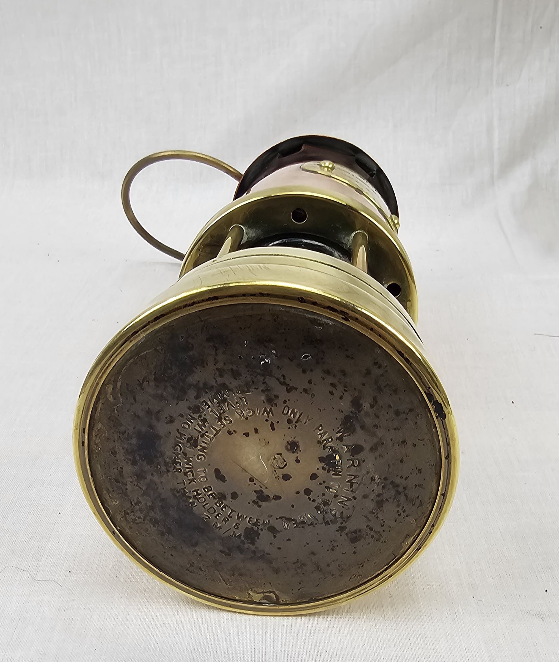 Vintage Brass Miners Lamp by Lamp & Limelight Company Hockley - Image 4