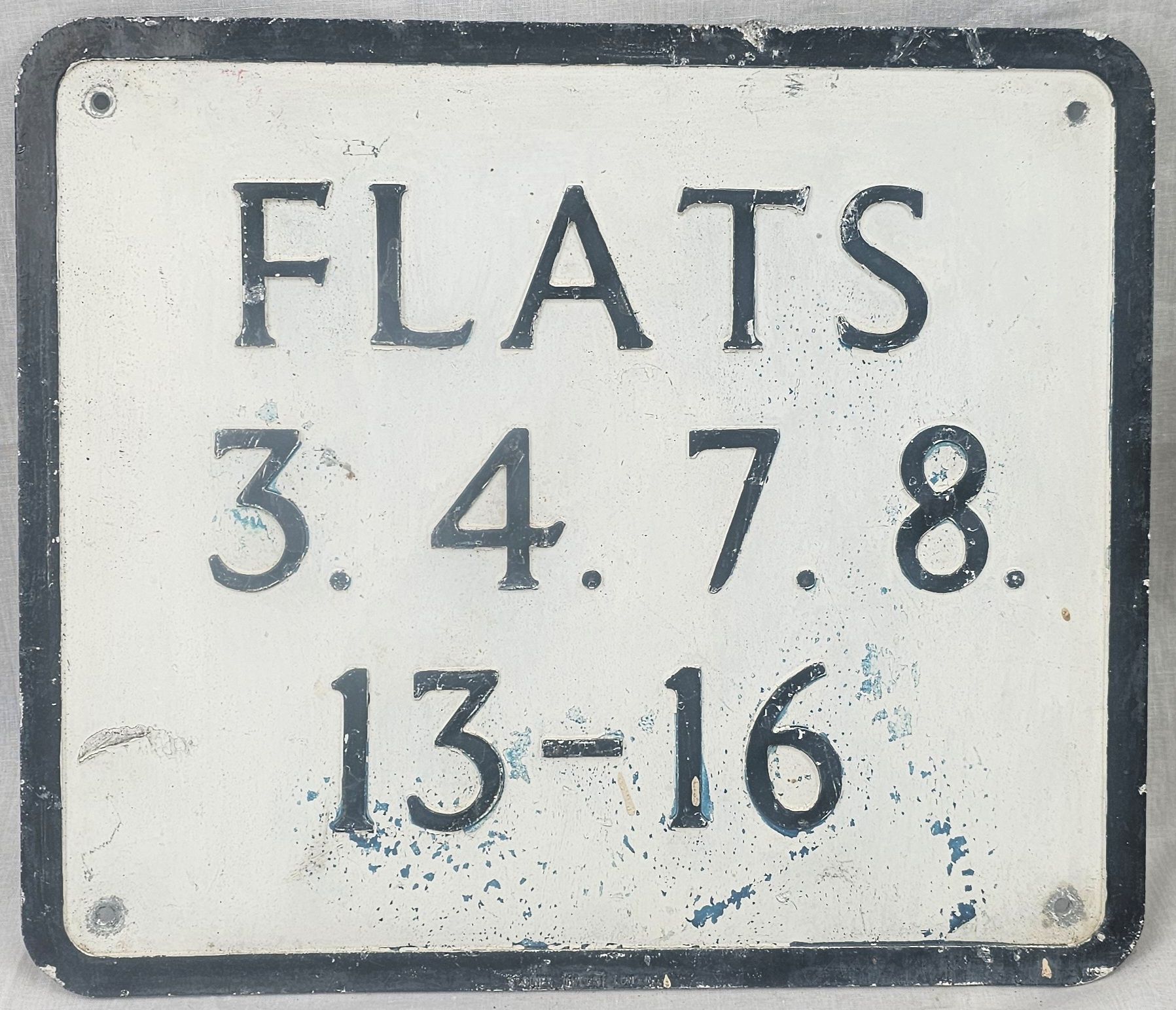 Vintage Pressed Steel Flat Sign
