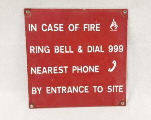 Vintage Steel Emergency 999 Sign