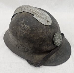 WW2 French Artillery M26 Adrian Helmet With Liner And Chinstrap