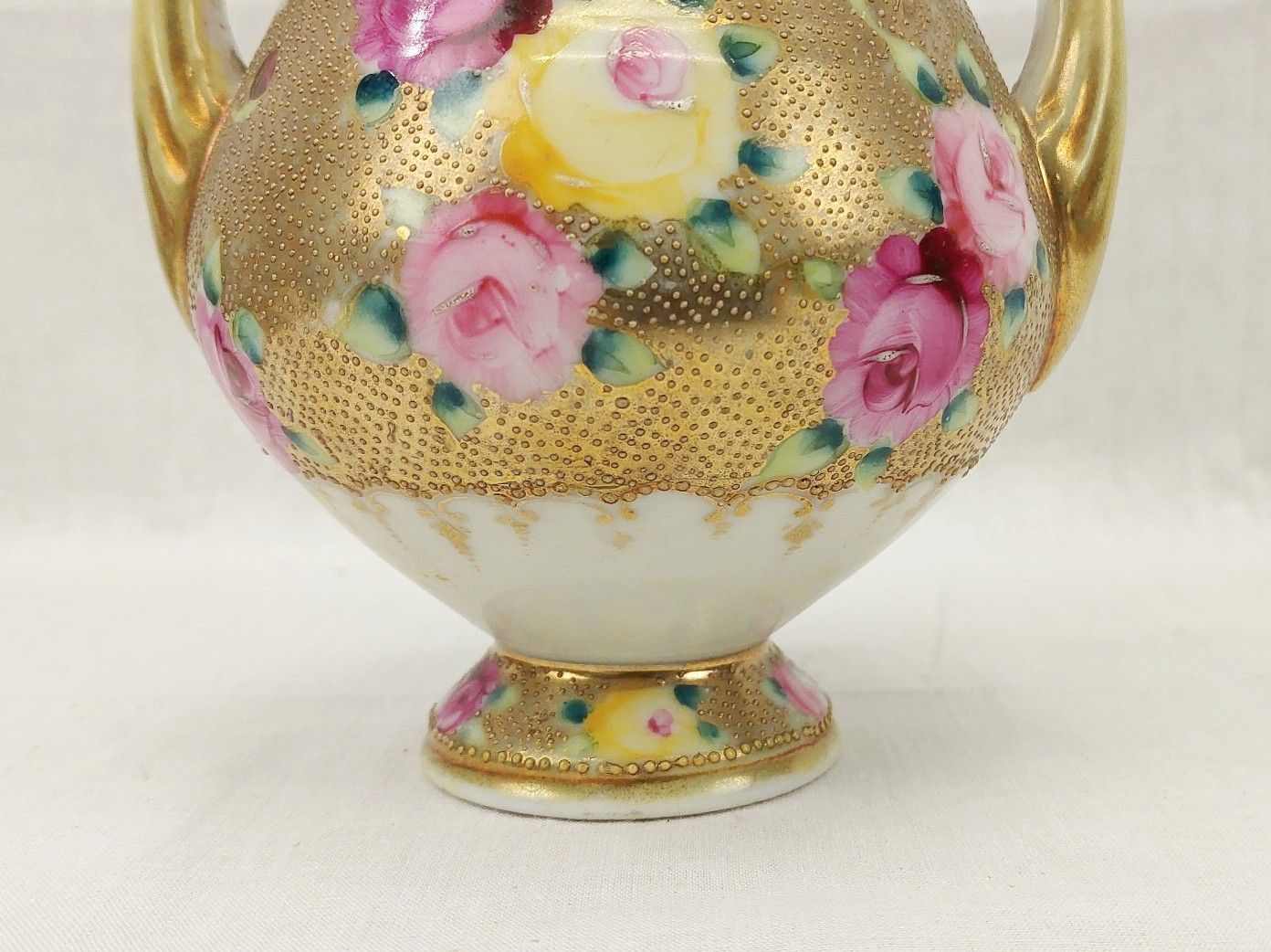 c1850 Japanese Nippon Porcelain Vase With Gilt And Roses - Image 11