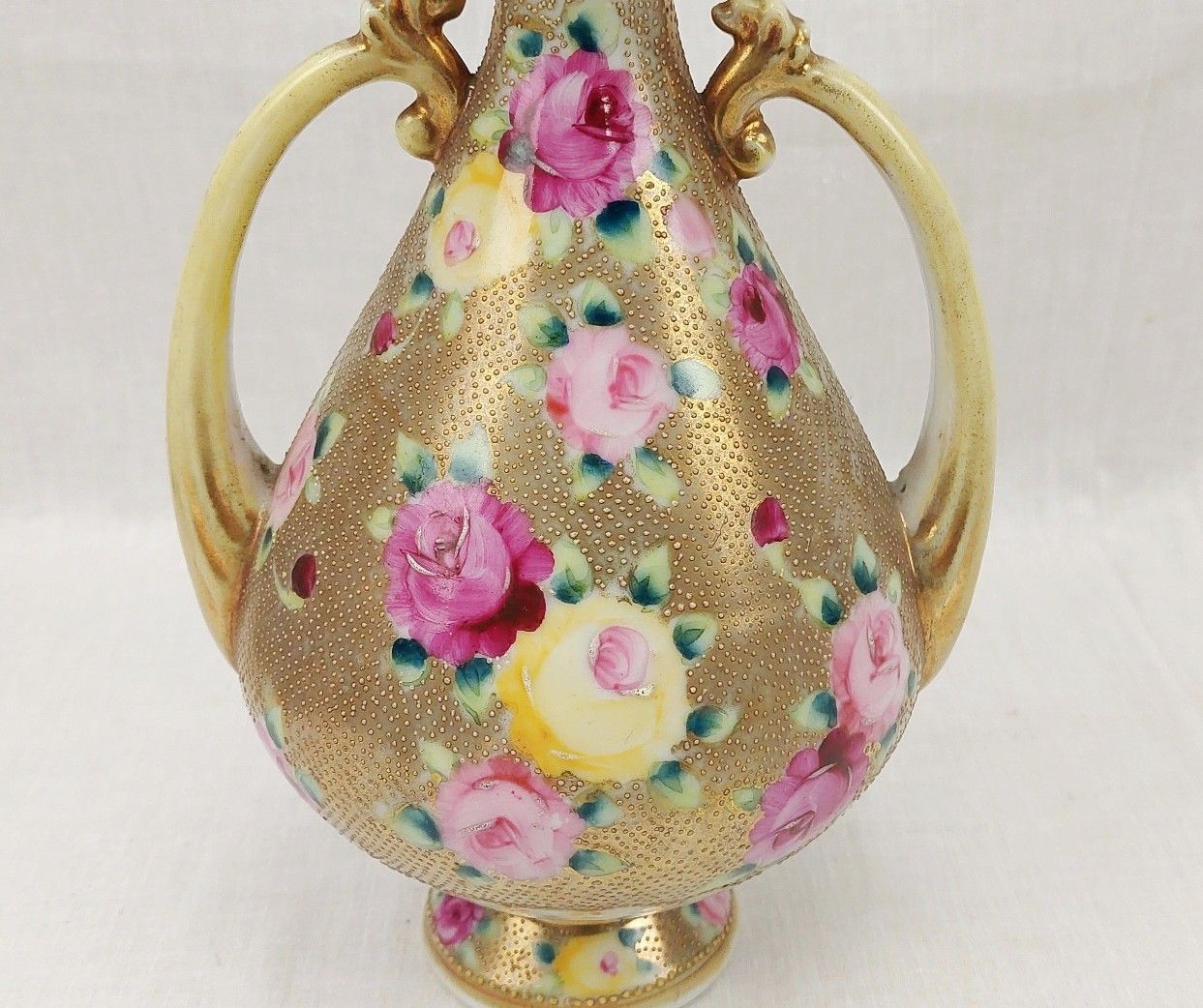 c1850 Japanese Nippon Porcelain Vase With Gilt And Roses - Image 10