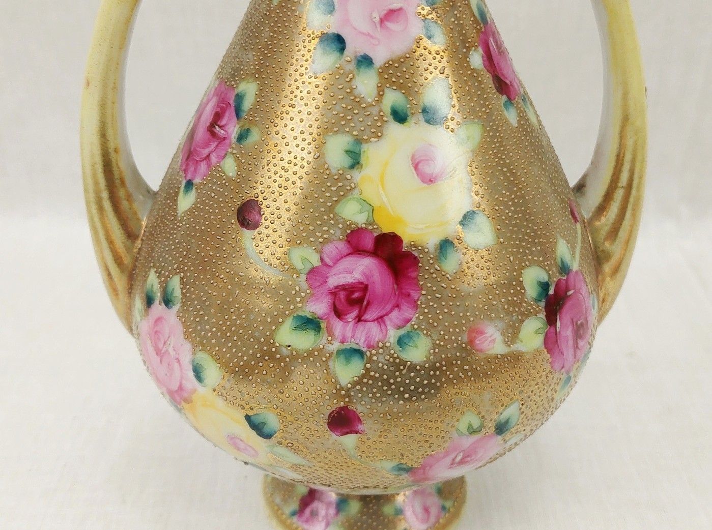 c1850 Japanese Nippon Porcelain Vase With Gilt And Roses - Image 9