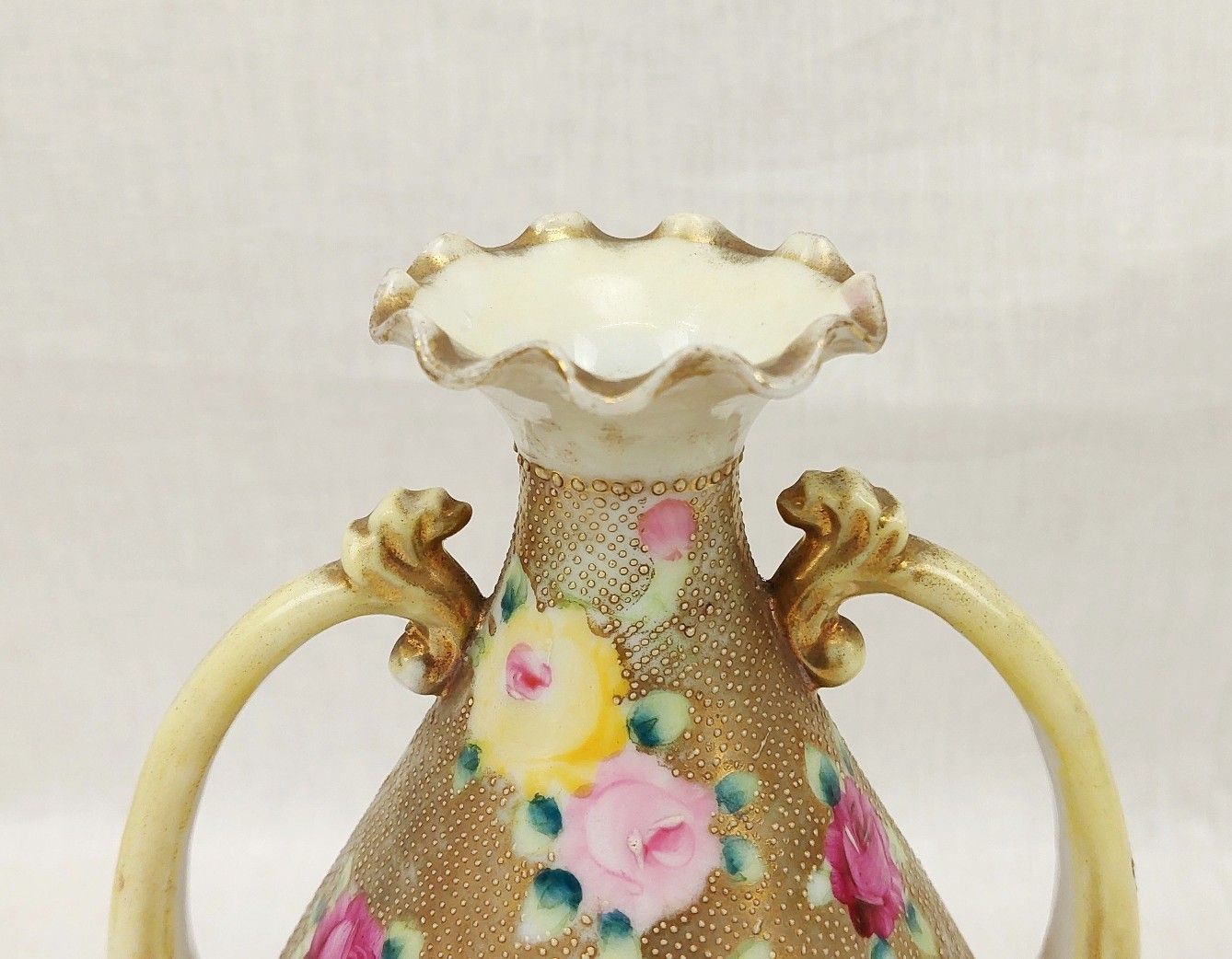 c1850 Japanese Nippon Porcelain Vase With Gilt And Roses - Image 8