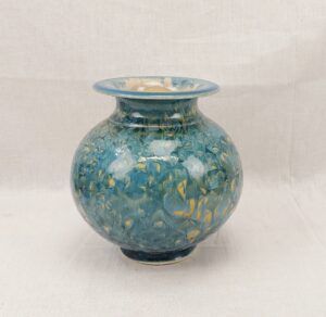 c1950 French Atelier Du Bois Dore Vase With Crystalline Glaze
