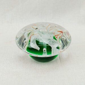 1950s Murano Mushroom Floral Glass Paperweight