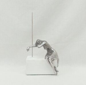 Art Deco Chromed Metal Reclining Lady On A Later Wooden Block