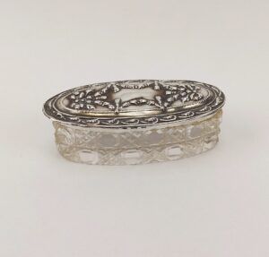 Birmingham 1909 Silver Topped Cut Glass Dressing Table Box