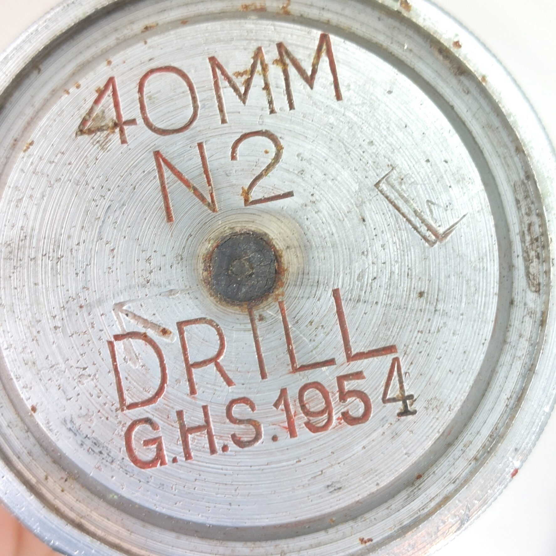 British, Clip of Four Royal Navy L60 Bofors 40mm N2 DRILL Rounds, Made by G.H.S., Dated 1953-1955, Inert - Image 3