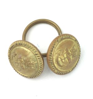 British, Pair of Royal Navy Dress Buttons, Queens Crown, Unmarked