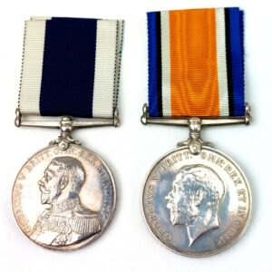 British, WW1, Royal Navy Medal Pair: Great War Medal, Long Service & Good Conduct Medal Sergeant & Quarter-Master Sergeant G. J. Jackson 5738, Royal Marine Artillery, with Full Service Record