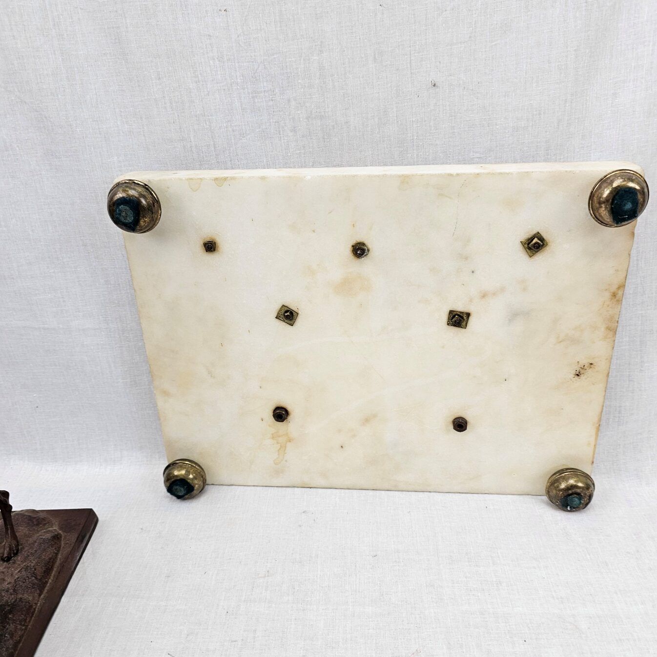 Circa 1820 Bronze Greyhound Russian Inkstand On Marble Base With Ormolu Fittings - Image 13