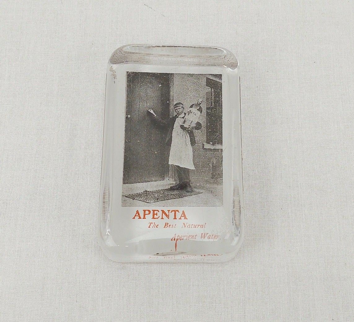 Early 20th Century Apenta Water Advertising Paperweight