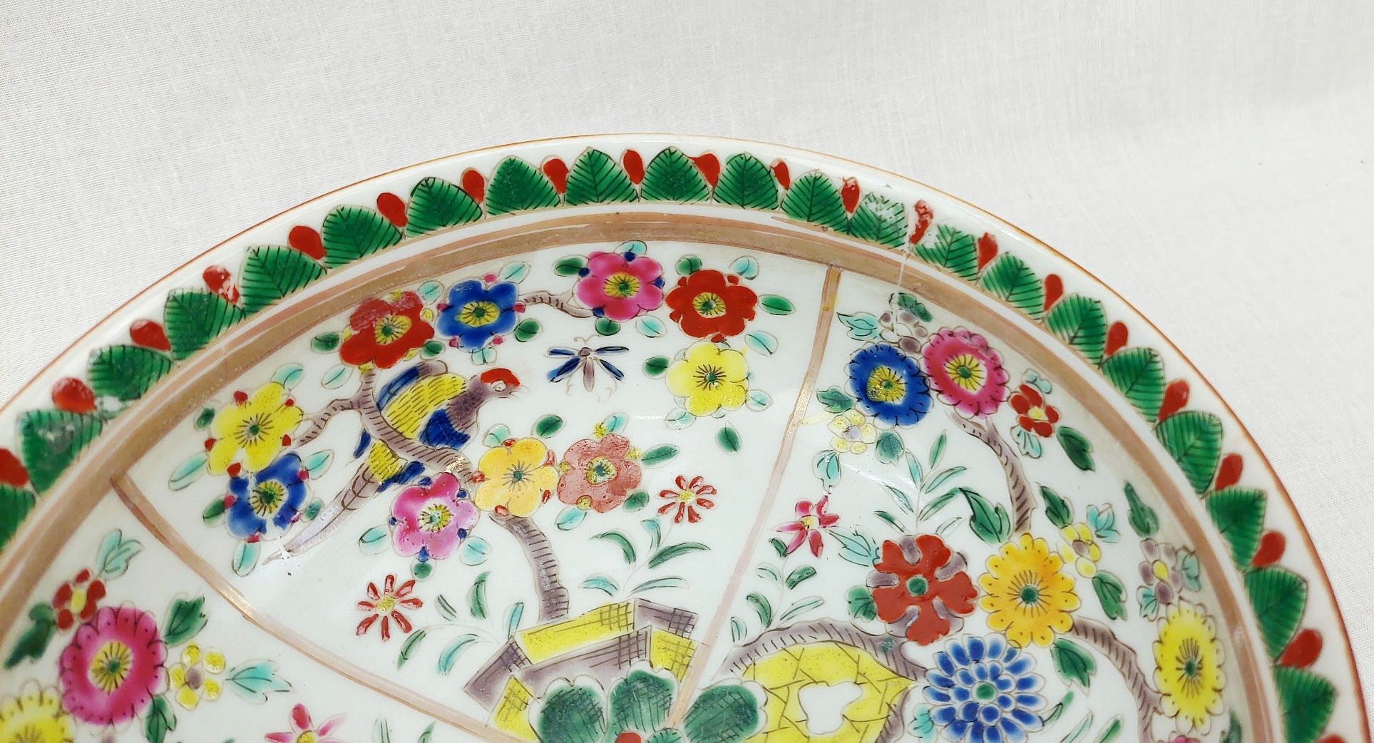 Early 20th Century Japanese Famille Verte Floral Bowl - Image 9