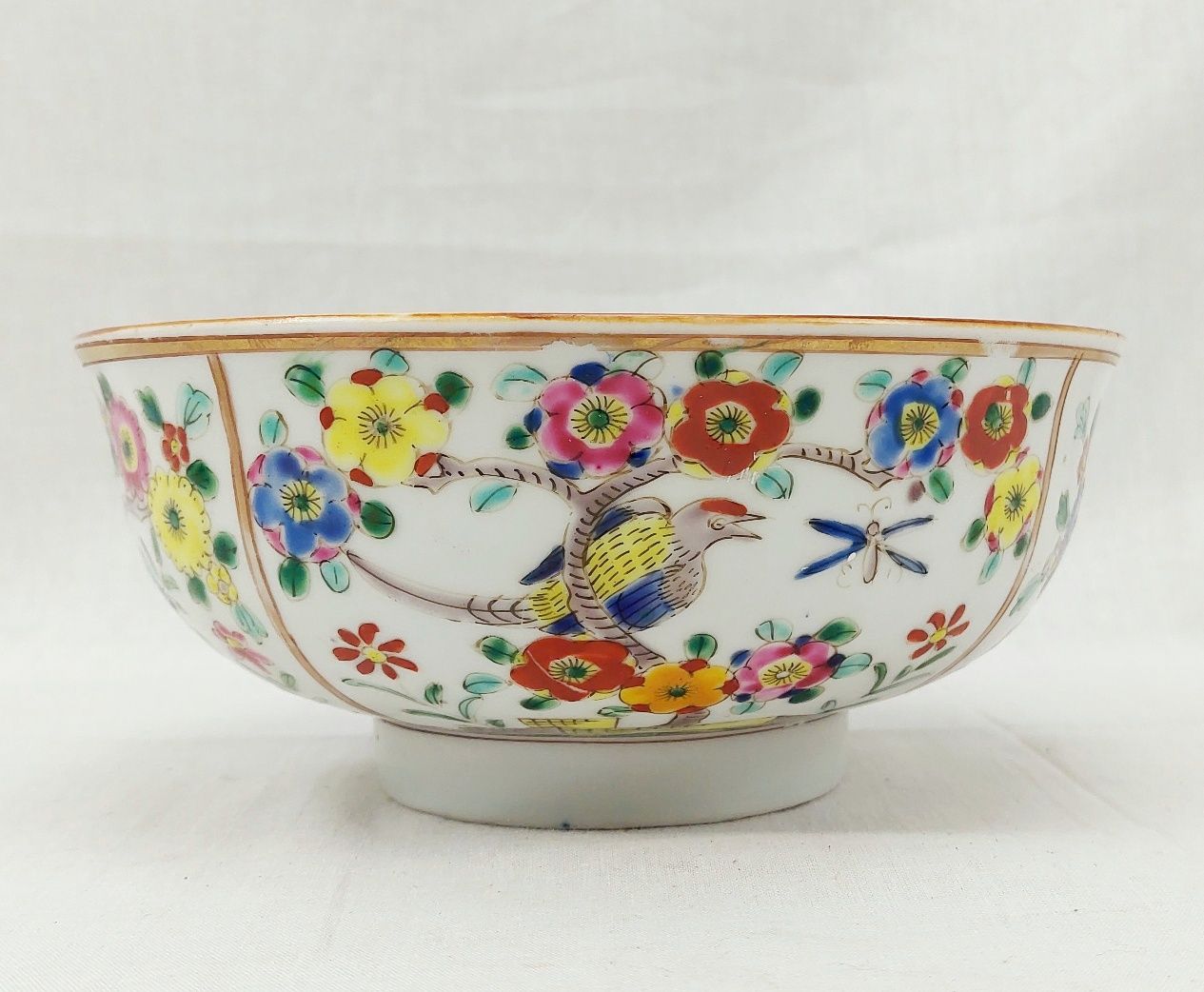 Early 20th Century Japanese Famille Verte Floral Bowl - Image 2