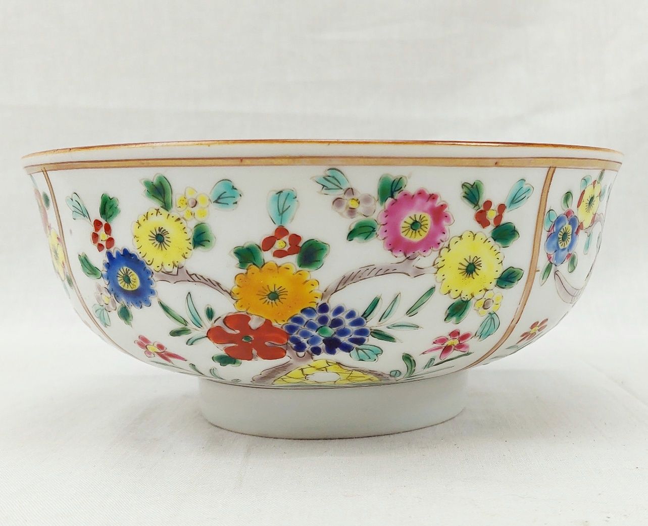 Early 20th Century Japanese Famille Verte Floral Bowl - Image 4