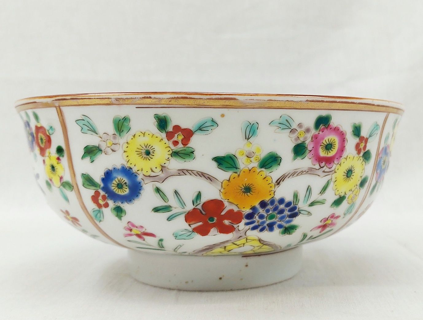 Early 20th Century Japanese Famille Verte Floral Bowl - Image 7