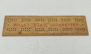 Early 20th Century Wills Star Cigarettes Advertising Cribbage Board