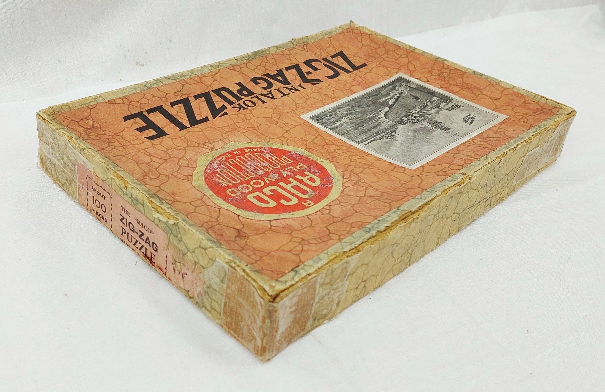 Framed 1930s Jigsaw Of British Battleships With Box - Image 6