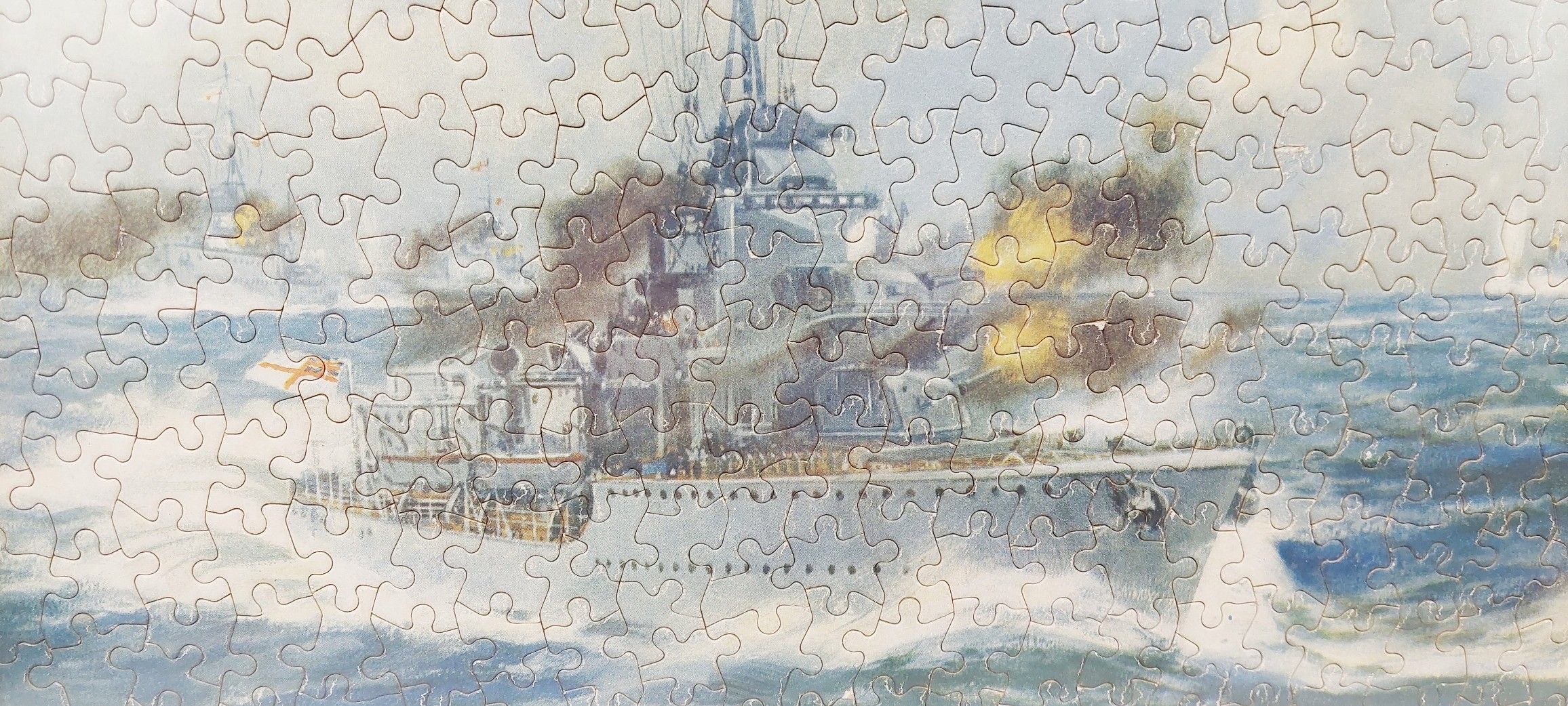 Framed Jigsaw Of British Royal Navy Destroyers In Action 1941 With Box - Image 2