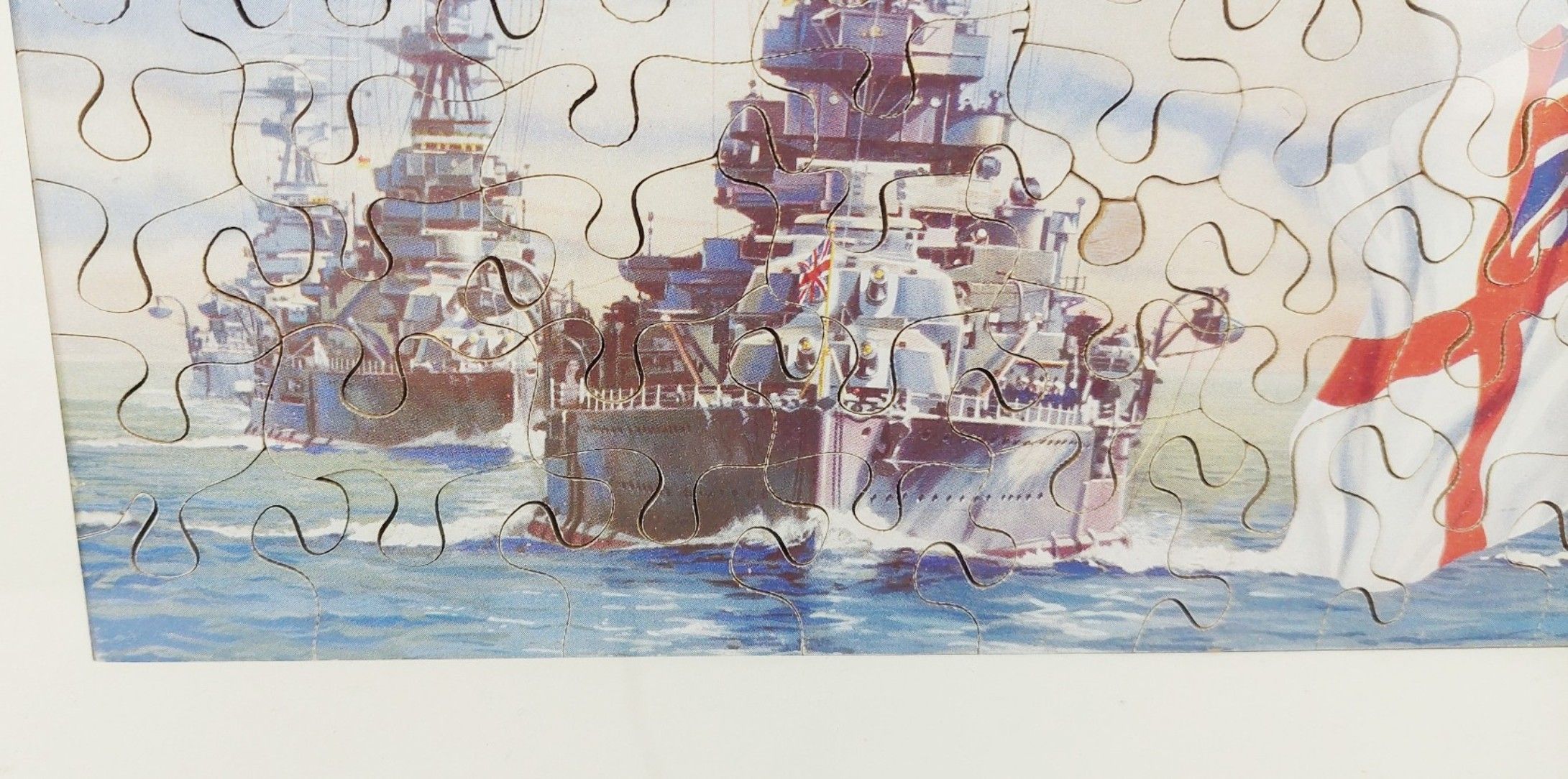 1930s Framed Victory Jigsaw Puzzle Of Britains Naval Might With Box - Image 2