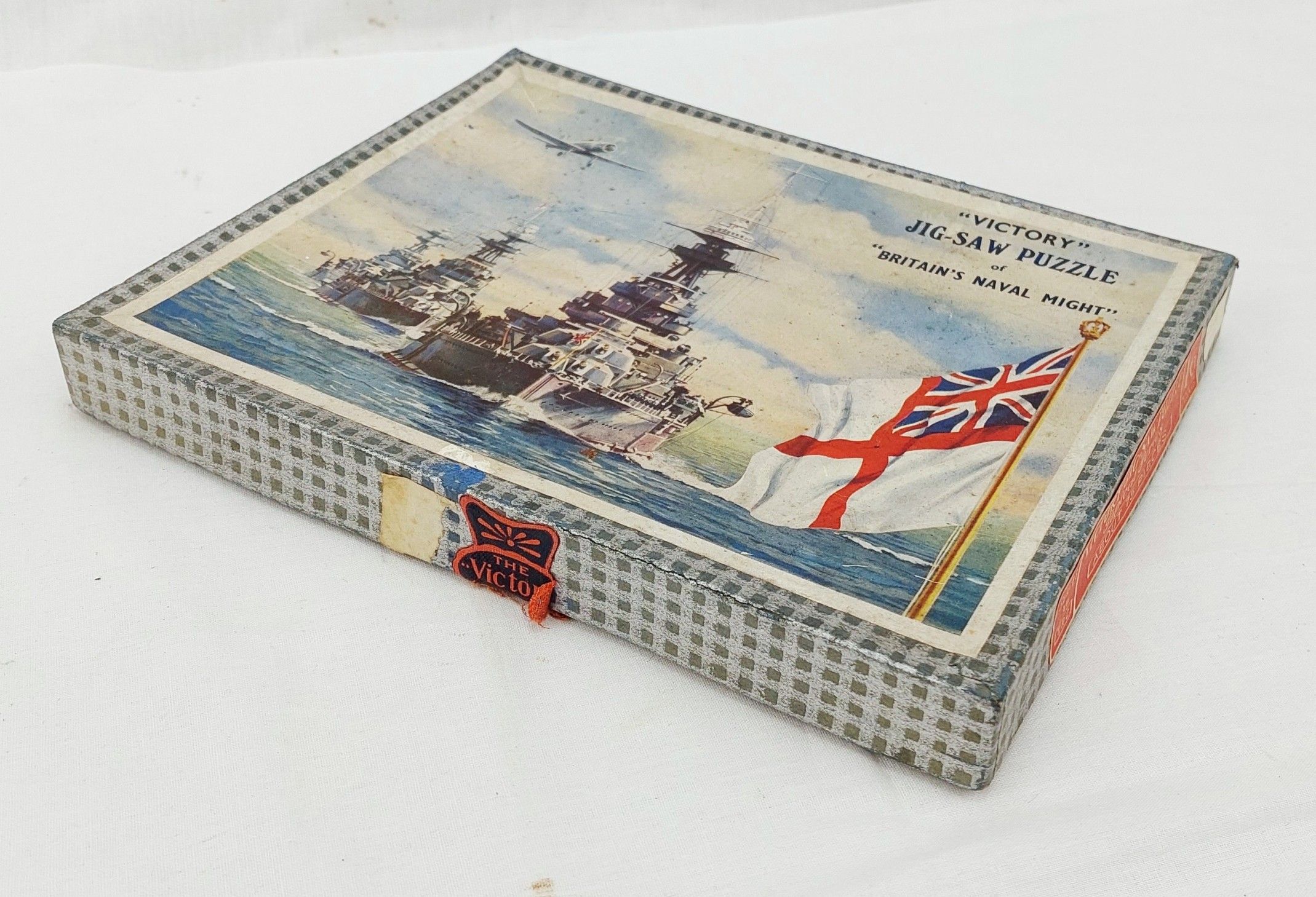 1930s Framed Victory Jigsaw Puzzle Of Britains Naval Might With Box - Image 7