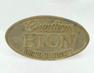 Eton Shirts Brass Window Shop Sign c1930’s/40’s