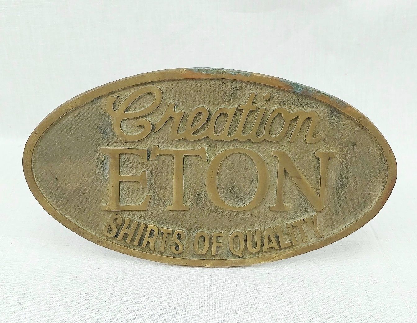 Eton Shirts Brass Window Shop Sign c1930’s/40’s
