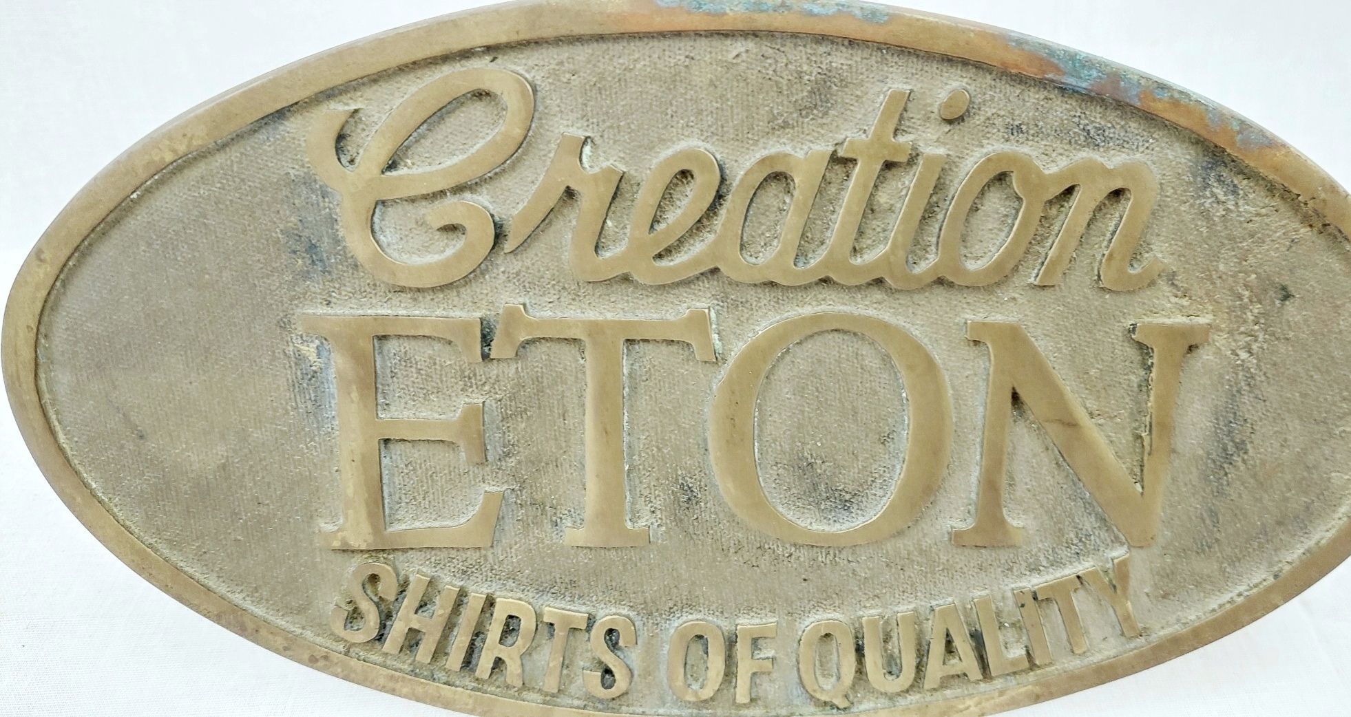 Eton Shirts Brass Window Shop Sign c1930’s/40’s - Image 2