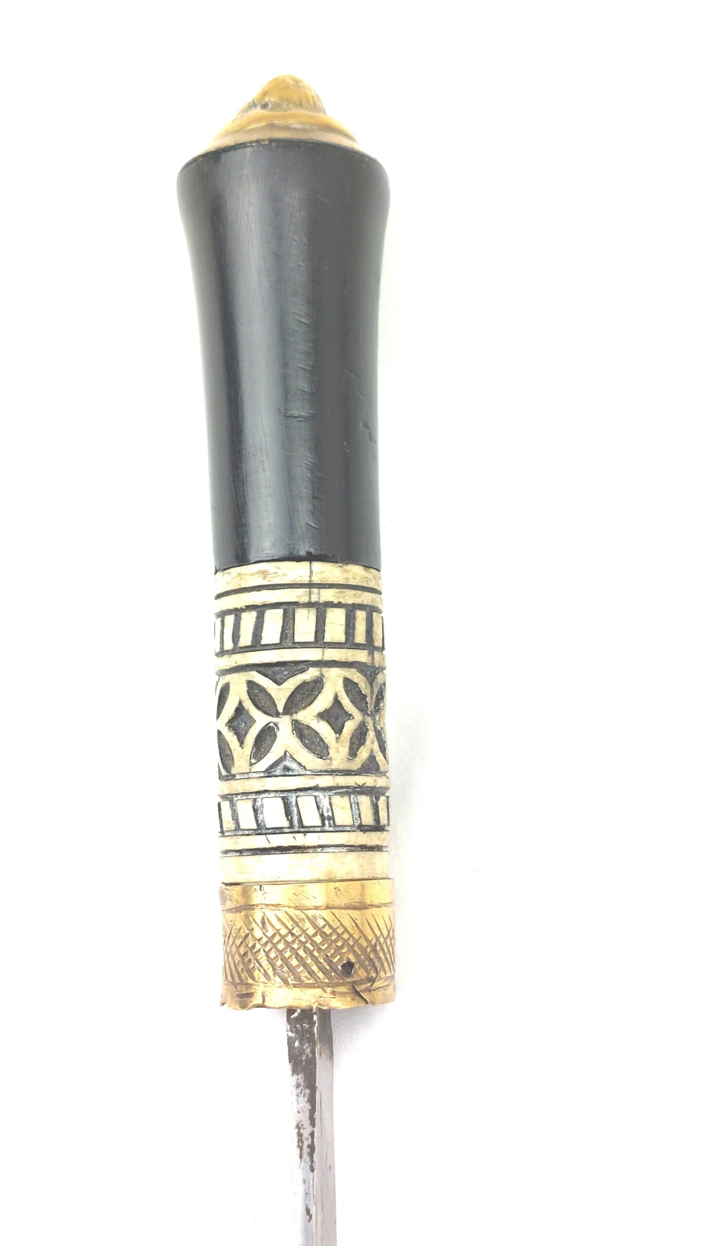 Late 19th Century Anglo-Indian Colonial Brass & Buffalo Horn Topped Sword Stick - Image 10