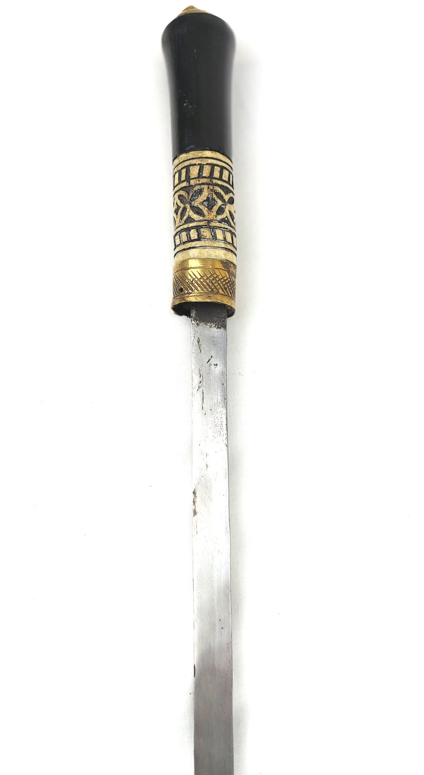 Late 19th Century Anglo-Indian Colonial Brass & Buffalo Horn Topped Sword Stick - Image 2