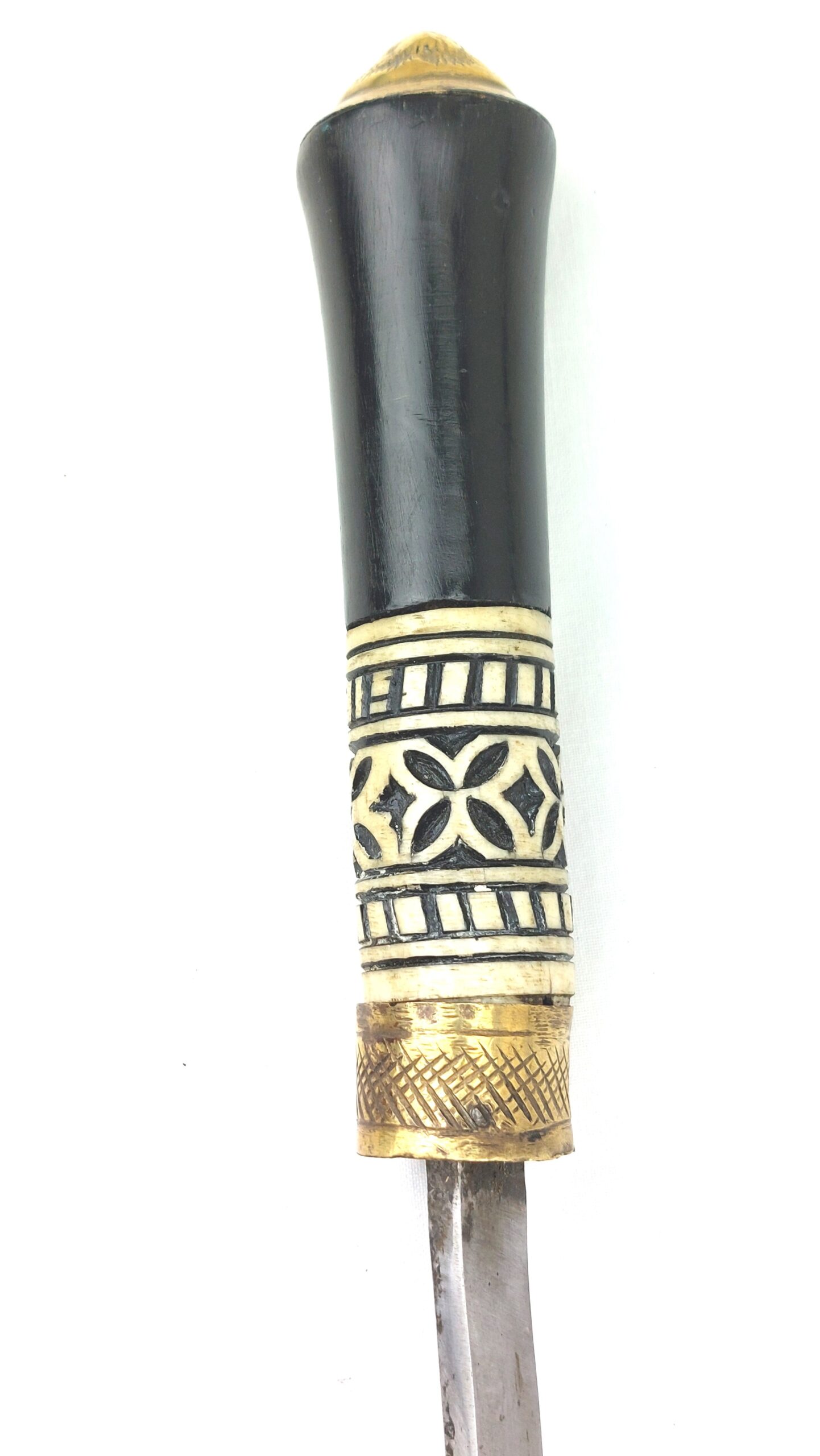 Late 19th Century Anglo-Indian Colonial Brass & Buffalo Horn Topped Sword Stick - Image 7