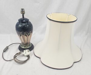 Moorcroft Pottery Cluny Pattern Table Lamp By Sally Tuffin With Original Shade
