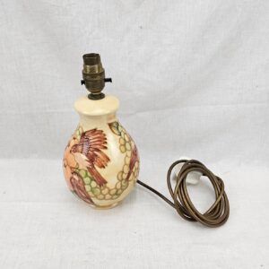 Moorcroft Pottery Lamp Base Designed By Sally Tuffin In The Finches Pattern