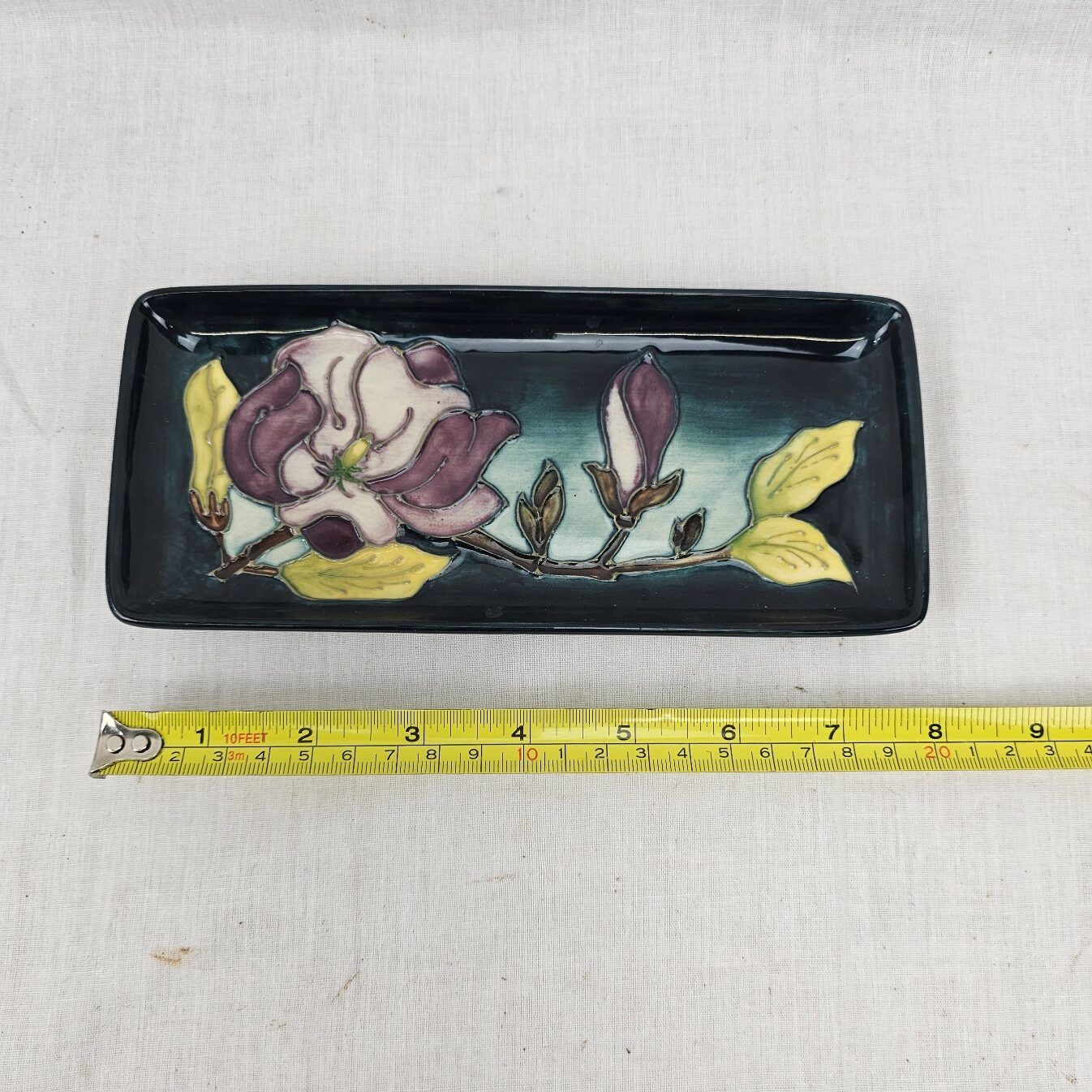 Small Moorcroft Magnolia Pattern Tray - Image 3