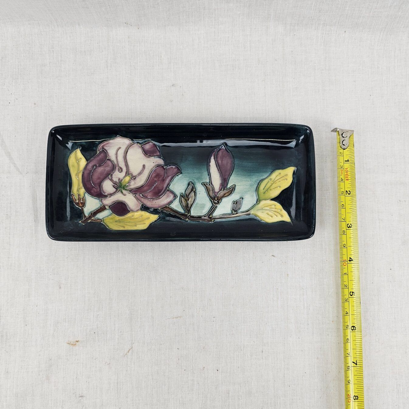 Small Moorcroft Magnolia Pattern Tray - Image 2