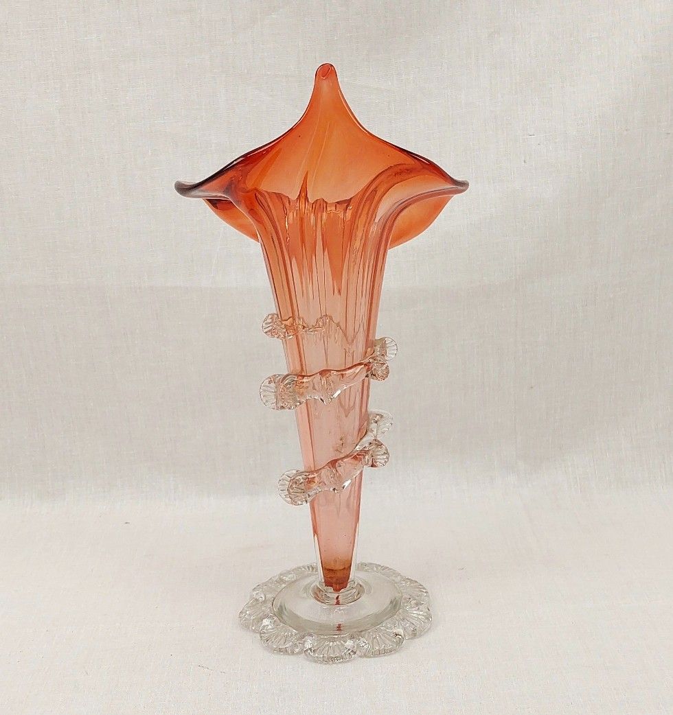 c1870 English Thomas Webb Jack In The Pulpit Glass Vase - Image 2