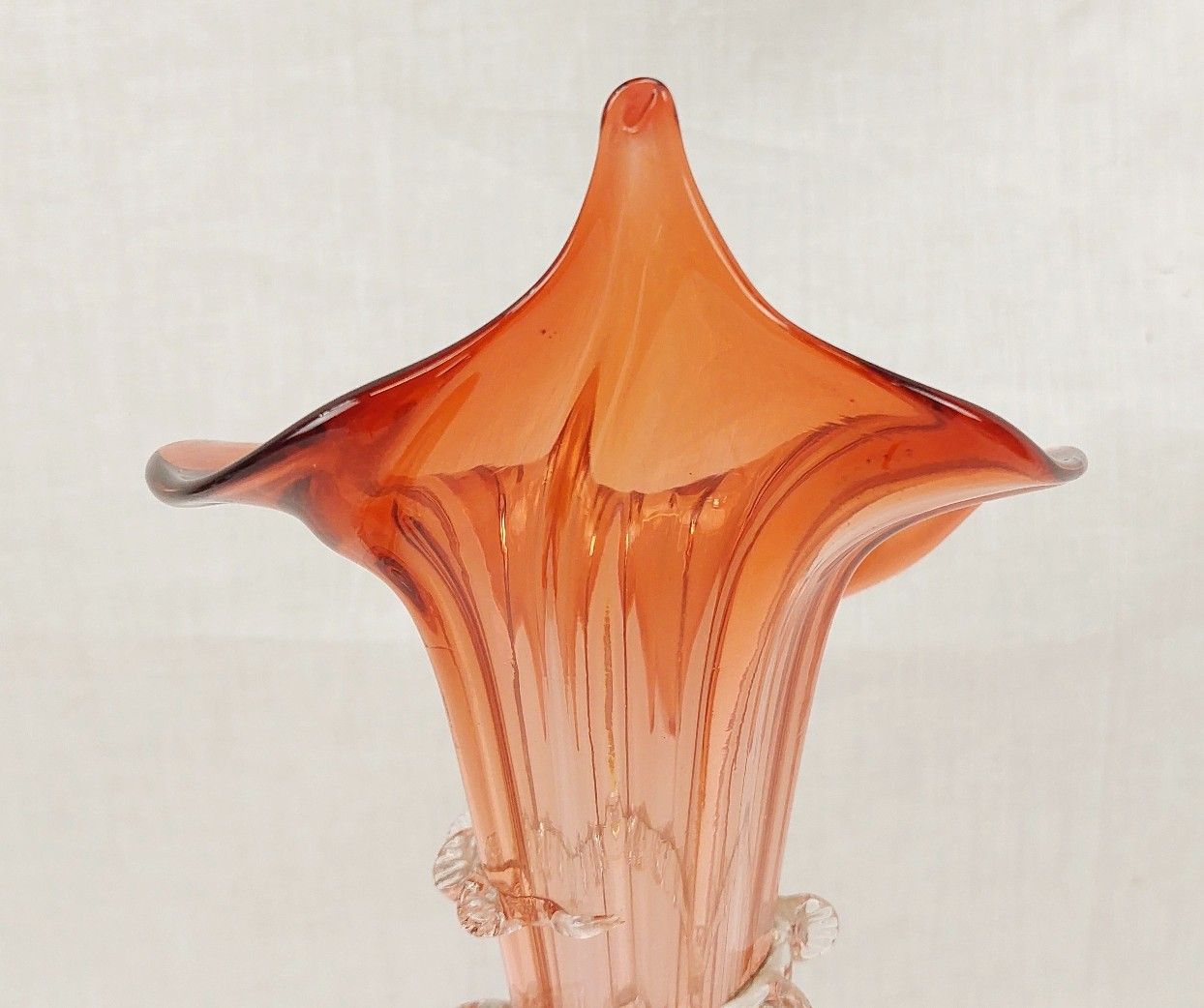 c1870 English Thomas Webb Jack In The Pulpit Glass Vase - Image 4