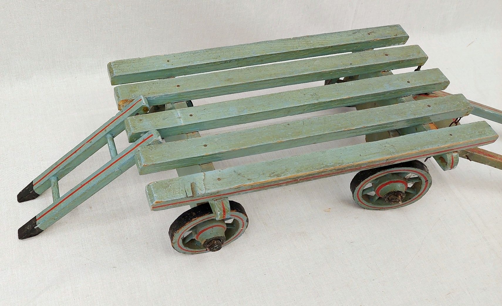19th Century Carved And Painted Wooden Push Along Toy Horse And Cart - Image 12
