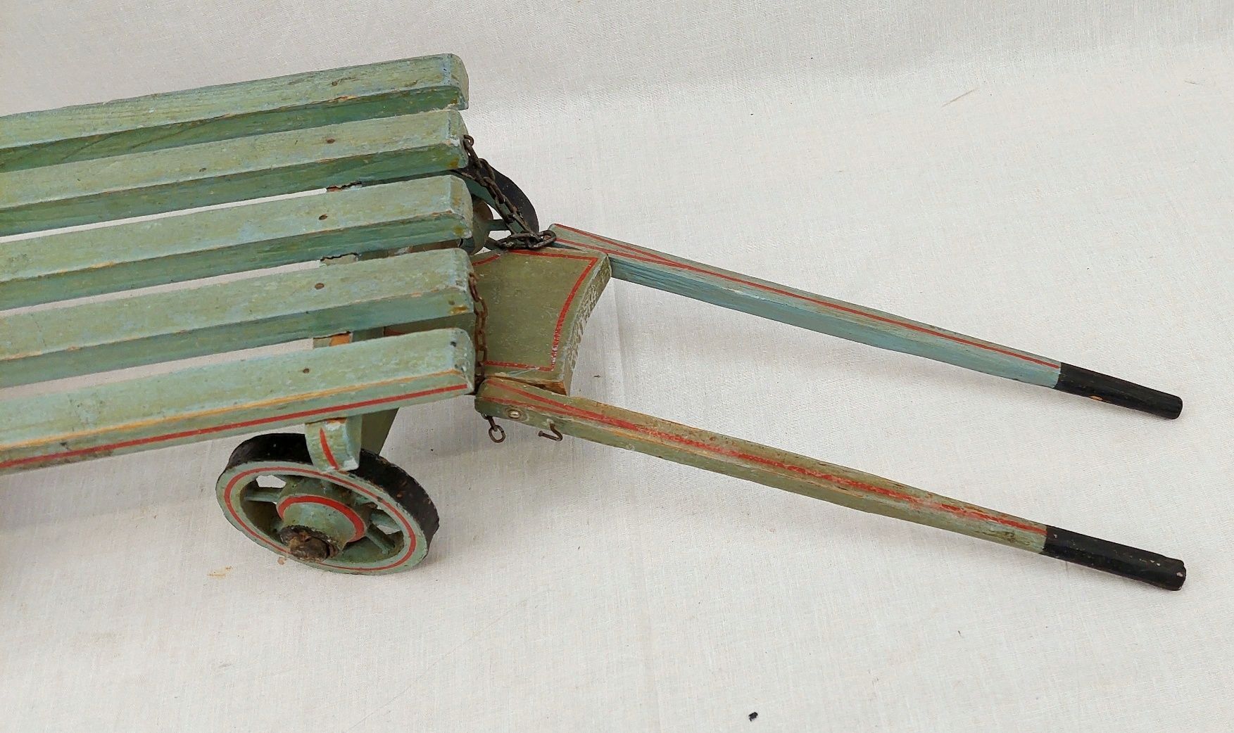 19th Century Carved And Painted Wooden Push Along Toy Horse And Cart - Image 11