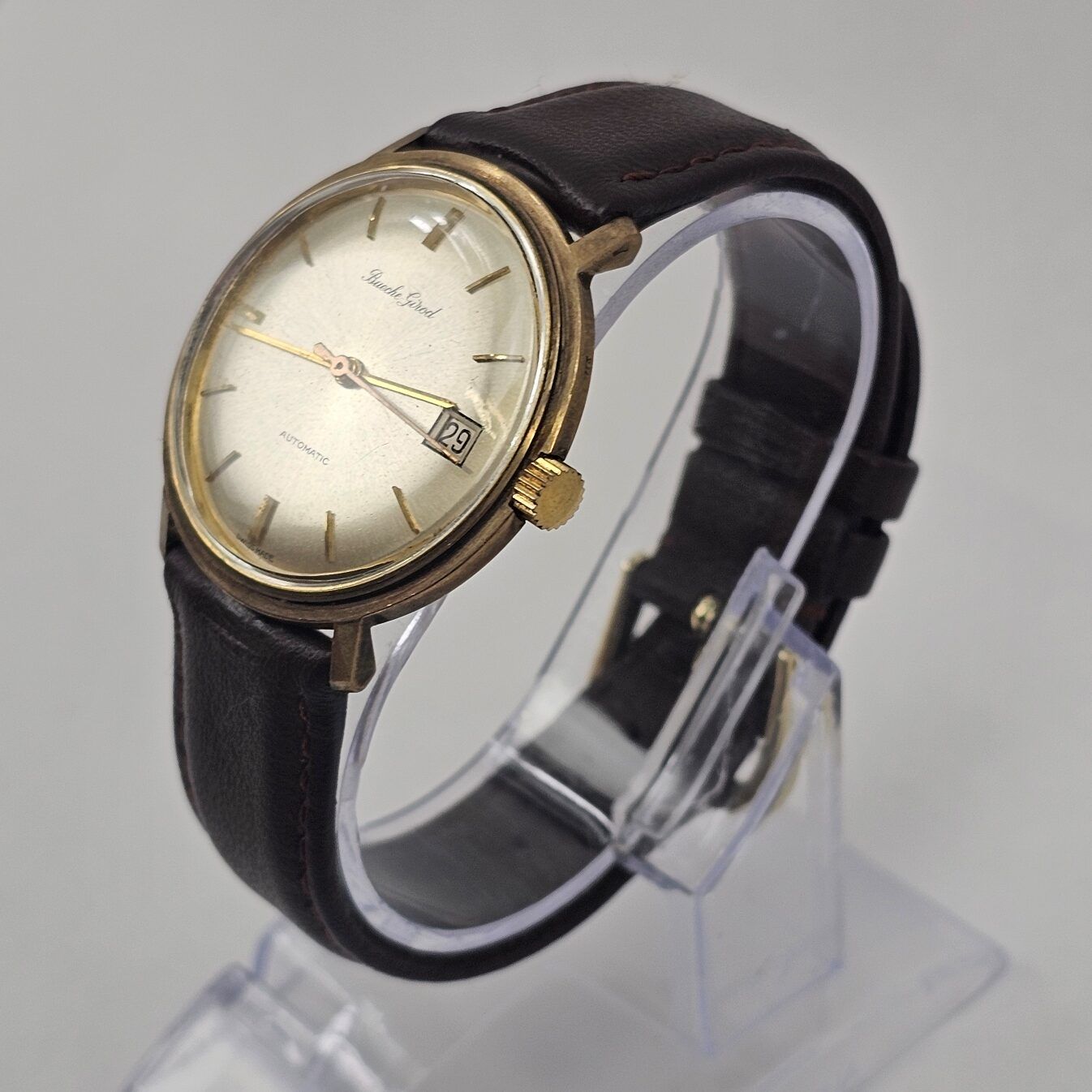 9ct Gold Bueche Girod Automatic Gents Watch YG-11615-1 - Image 3