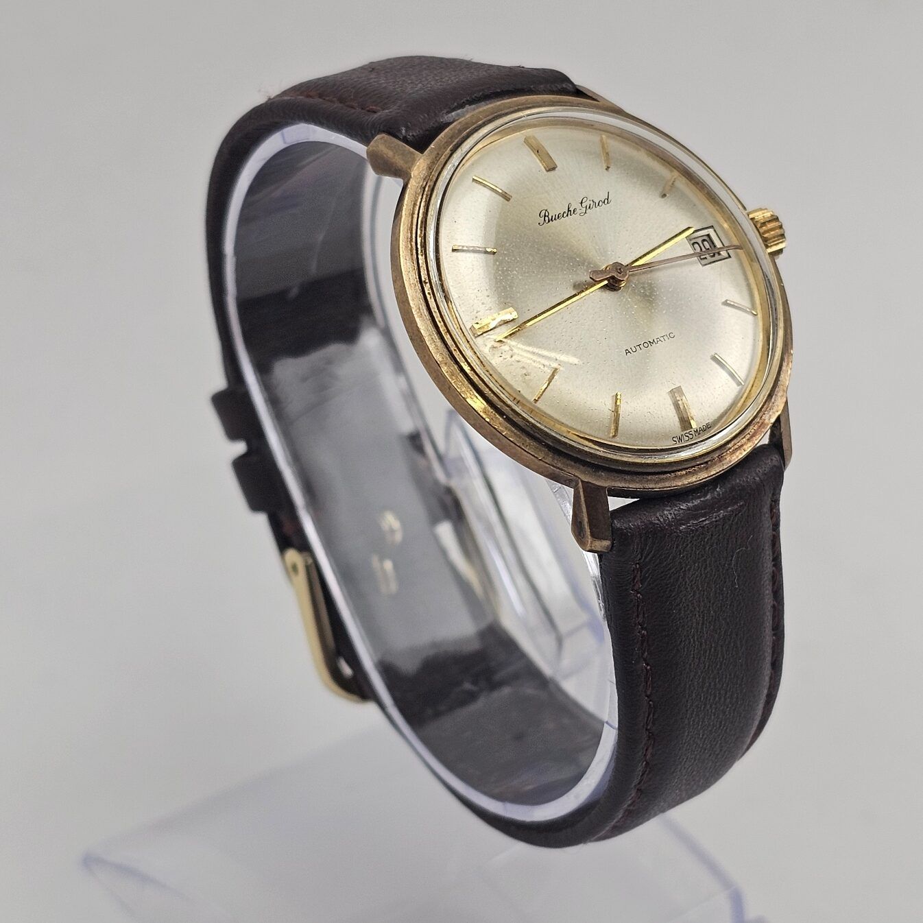 9ct Gold Bueche Girod Automatic Gents Watch YG-11615-1 - Image 4