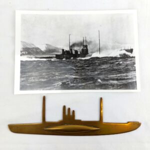British, WW1, HMS K7 - Original Photograph and Brass Relief Model of K7 Class Submarine