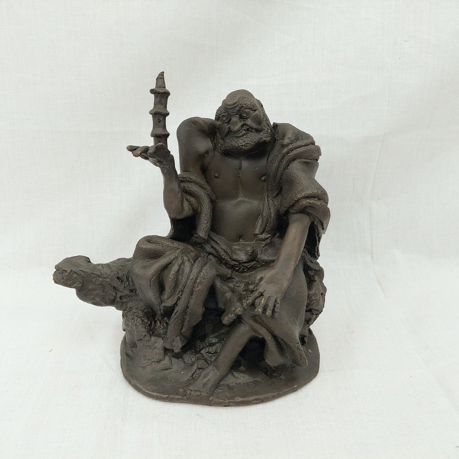 Contemporary Bronze Figurine Of A Grotesque Japanese Ogre Like Man #2
