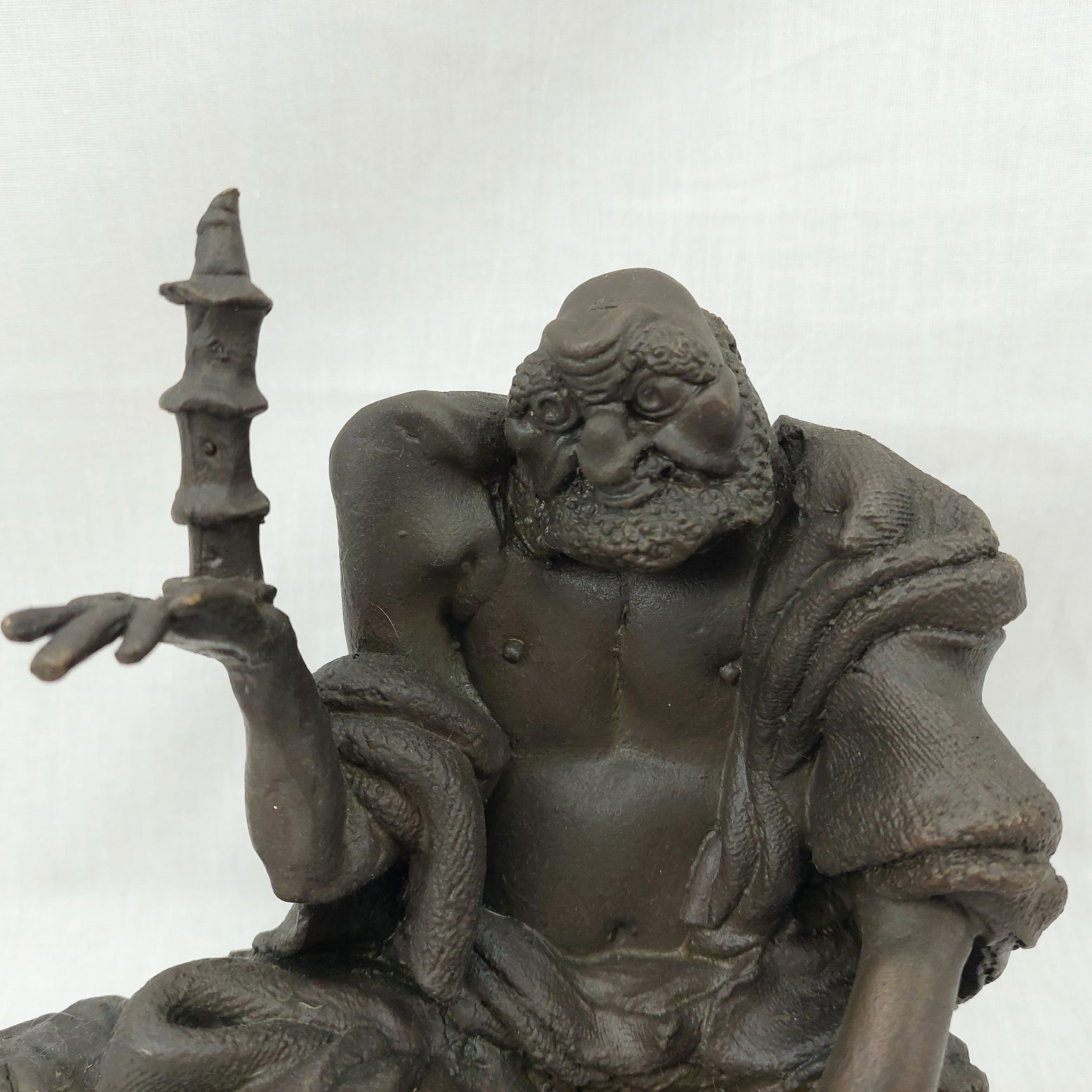 Contemporary Bronze Figurine Of A Grotesque Japanese Ogre Like Man #2 - Image 4