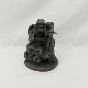 Signed Contemporary Bronze Figurine Of A Grotesque Japanese Ogre Like Man #4