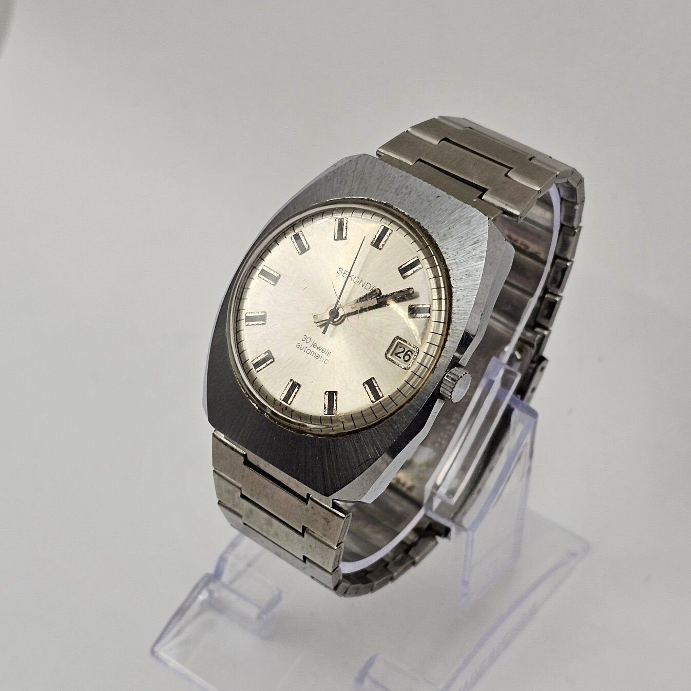 Gents 1970's 30 Jewel Sekonda Automatic Stainless Steel Watch - Image 2